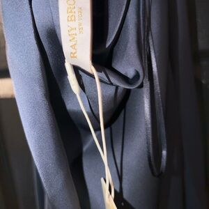 Ramy Brook Navy Blue  Satin Halter Top
